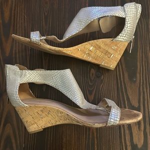 Donald Pliner Silver Wedges Womens